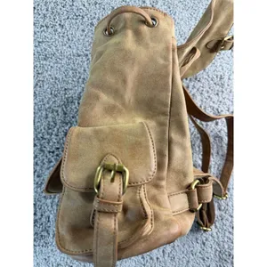 Urban Expression Tan Faux Suede Buckle Backpack Camel Distressed Boho Bag thumbnail 3