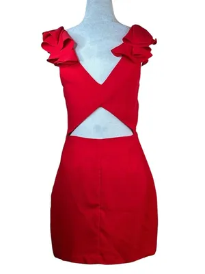 Amanda Uprichard Gimlet Dress in Lipstick Small New Womens Mini thumbnail 5