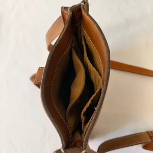 Patricia Nash Venezia Purse Tan Italian Leather Pouch Slim Crossbody Bag Vintage thumbnail 9