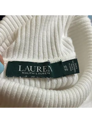 Lauren Ralph Lauren Women's White Turtleneck Sweater Ribbed Long Sleeve Cottom thumbnail 6