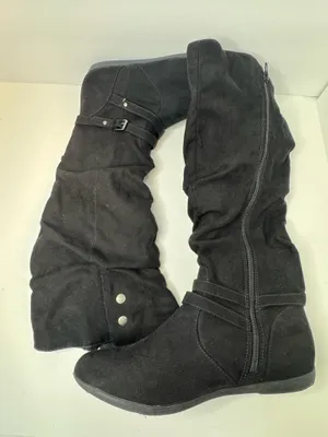 Joe Boxer Black Vegan Suede Boots Womens Size 10M thumbnail 3