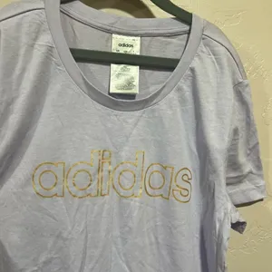 Adidas Women’s Purple and Gold Tee thumbnail 2
