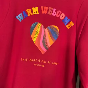 Farm Rio X Anthropologie Warm Welcome Sweatdress Sweatshirt Dress Burgundy Red thumbnail 8