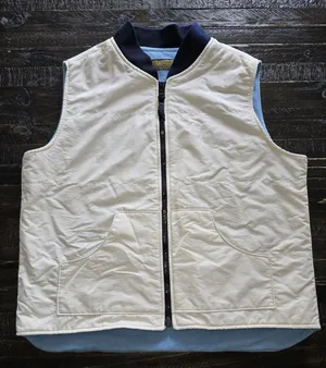 VINTAGE Old Navy Vest Womens Large Full Zip Nylon Shell Fleece thumbnail 1