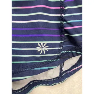 Athleta Women's Striped Running Shorts Size S‎ Navy Purple Teal Athletic thumbnail 2