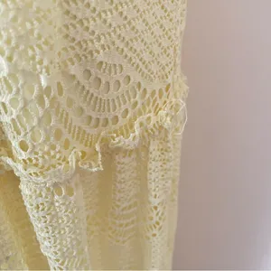 Selfie Leslie Portofino Sunset Ruffle Lace Maxi Dress Lemon in Small thumbnail 5