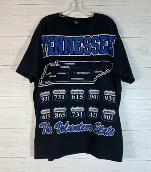 Vintage Akcess Premium Tennessee cities & codes size 2X tshirt thumbnail 1