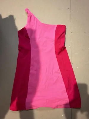 Outdoor Voices One Shoulder Dress Azalea Ruby Color Block Medium thumbnail 1