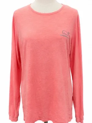Vineyard Vines coral long sleeve whale graphic cotton tee size M thumbnail 1