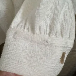 LOFT Ivory Cream Textured Peplum Button Wrist Top Blouse‎ Med NWT thumbnail 5