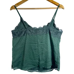 Abercrombie & Fitch Green Lace Sheer Swiss Dot Camisole Cami Tank Top Size M thumbnail 3