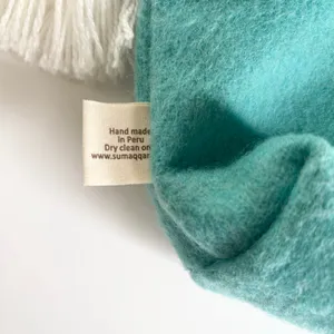 Wool Llama & Cactus Handmade in Peru Makeup Travel Cosmetics Bag Turquoise thumbnail 6