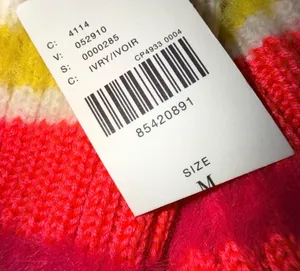 Anthropologie Maeve Neon Fuzzy Striped Top M thumbnail 5