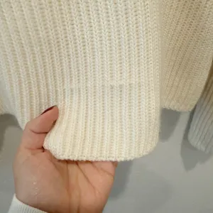 MILLY Pom Pom‎ Sleeve Ribbed Knit Sweater in Ivory size XS thumbnail 7