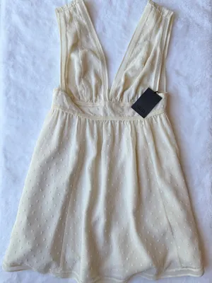 NWT Revolve NBD Isaac Mini Dress Plunge Neck Swiss Dot Sleeveless Fit & Flare thumbnail 2