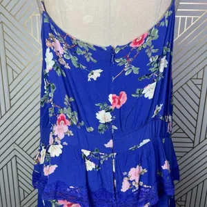 Lovers + Friends Teresa Floral Ruffle Mini Dress in Feeling Blue Size‎ US XL thumbnail 9