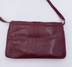 Vintage 60s 70s Stanley Blacker Designer Shoulder Bag Purse Burgundy Red Leather thumbnail 6
