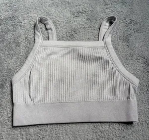 Aerie Light Gray Ribbed bralette tank top medium thumbnail 1