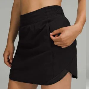 Lululemon Womens Size 2 Hotty Hot High‎ Rise Skirt Skort Long Black Athletic New thumbnail 1
