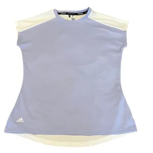 Adidas primeblue size small lavender front longer white back cap sleeves GUC thumbnail 1