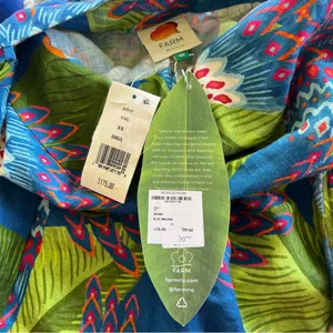 NWT Farm Rio Blue Macaw Mini Wrap Dress Size XS Short Vacation Tropical Cruise thumbnail 9