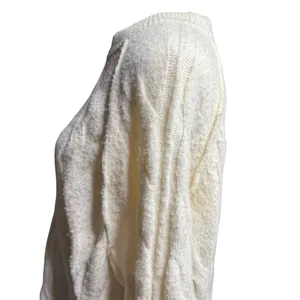 Aerie unREAL Cable Knit Sweater XS Oversized Cream Cozy thumbnail 5