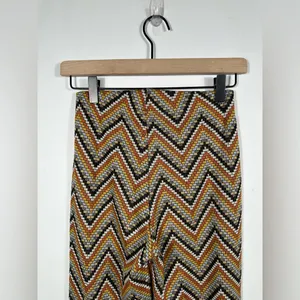 Urban Outfitters Chevron Knit Flare Pants Small Brown 70s Boho Y2K thumbnail 5