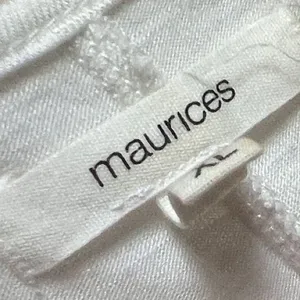 Maurices White and Blue Paisley Tank Top with handkerchief edge thumbnail 2