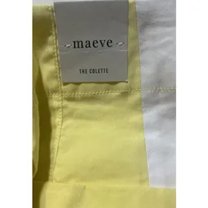 Anthropologie Maeve The Colette Cropped Wide Leg Pant Yellow Linen Size 34 NEW thumbnail 5