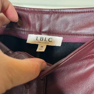 LBLC THE LABEL Jen Faux Leather Cropped Pants in Elderberry burgundy sz M thumbnail 6