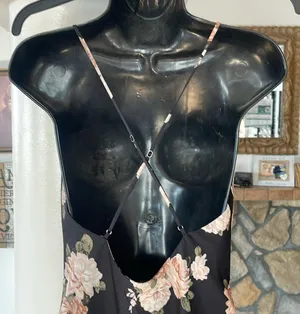 Abercrombie & Fitch black satin floral cowl neck satin slip dress size S thumbnail 5