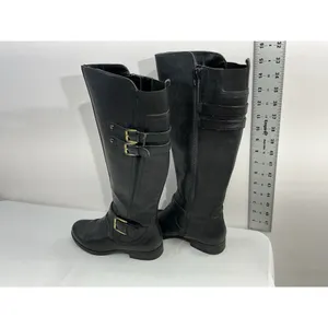 Womans Naturilizer Jessie Riding Boots 6 M Black Strappy Full Zip thumbnail 4
