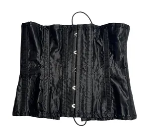 Vintage women’s satin lace up black corset size 30 L/XL thumbnail 1