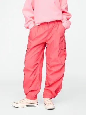 Gap Fuchsia Cargo Parachute Pants, Size XS thumbnail 9