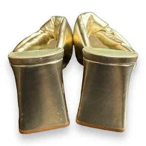 Open Edit Nordstrom‎ Saydee Gold Metallic Puff Sandal Heel Sz 7.5 thumbnail 3