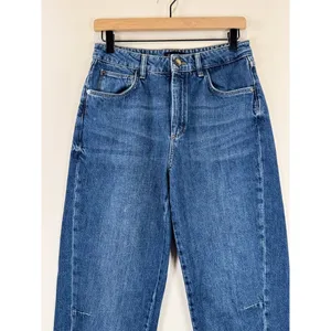 Massimo Dutti Womens Jeans Blue Denim Relaxed Fit Tapered High Rise Y2K Size 6 thumbnail 7