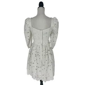 Cara Cara NWT Hart Eyelet Dress Cotton Square Neck‎ Mini Dress Brodererie Size 4 thumbnail 12