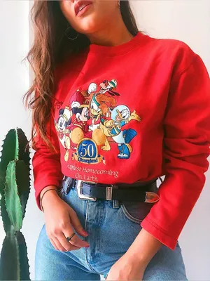 VTG Disneyland Resort 50th Anniversary Crewneck Sweatshirt Size Medium Boxy Fit thumbnail 1