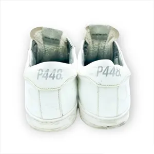 P448 John Sneaker Coated Leather Faux Fur Tongue Lace Up Shoes Size 38 thumbnail 6