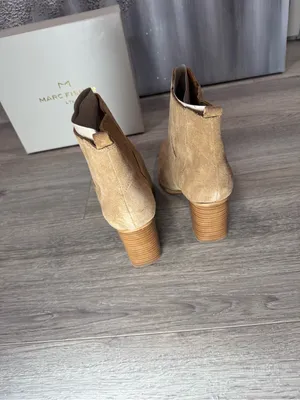 Marc Fisher Tan Suede Heeled Ankle Booties thumbnail 4