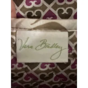 Vera Bradley Mocha‎ Rouge Floral Quilted Cotton Zip Top Tote Bag Shoulder Purse thumbnail 7