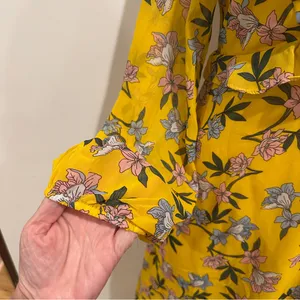 New Lulus Maxi Dress Sz M Thrive Together Yellow Floral Long Sleeves NWT thumbnail 3