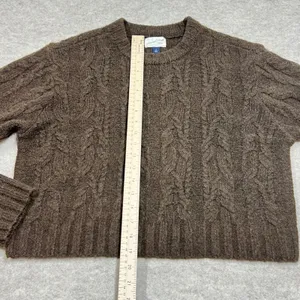 Universal Threads Brown‎ Cable Knit Crewneck Sweater Small Oversized LN Fisherman thumbnail 6