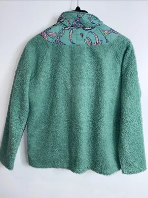 Vera Bradley Manor teddy fleece quarter zip pullover size medium thumbnail 6