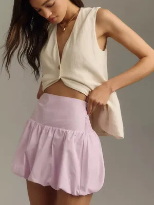 Lilac Bubble Hem Mini Skirt - Women thumbnail 1