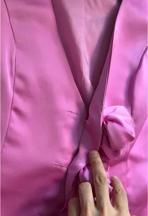 Blazer Top Satin Roses Pink Size M thumbnail 5