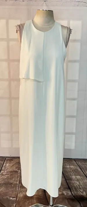 Oak & Fort white sleeveless midi dress size large thumbnail 1