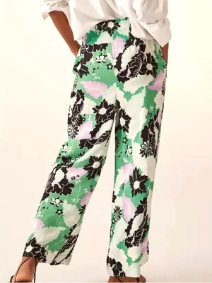 EUC Anthropologie Maeve Floral Wide Leg Pants Size thumbnail 4