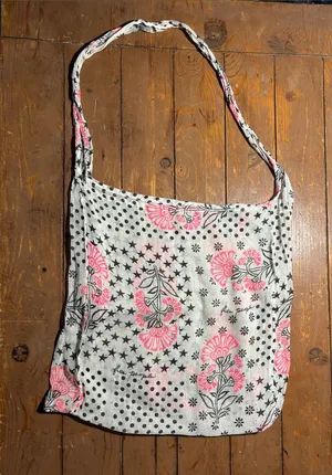 Free People lightweight, reusable cotton-gauze boho tote bag thumbnail 1