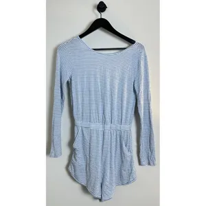 FREE PEOPLE Yvette Striped Romper in Chambray Size X-Small thumbnail 2